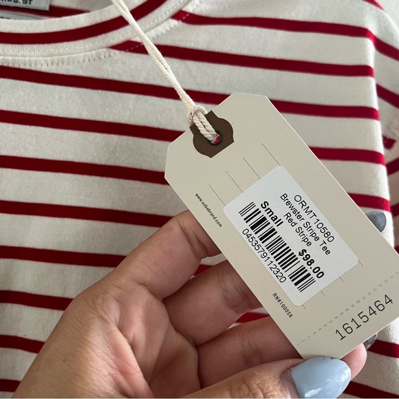 New Oobe Brand Brewster stripe tee in Red Size Small - Picture 7 of 8